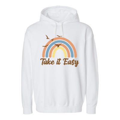 Take It Easy Rainbow Mental Health Garment-Dyed Fleece Hoodie