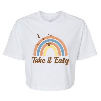 Take It Easy Rainbow Mental Health Bella+Canvas Jersey Crop Tee