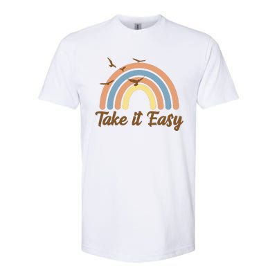 Take It Easy Rainbow Mental Health Softstyle CVC T-Shirt