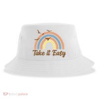 Take It Easy Rainbow Mental Health Sustainable Bucket Hat
