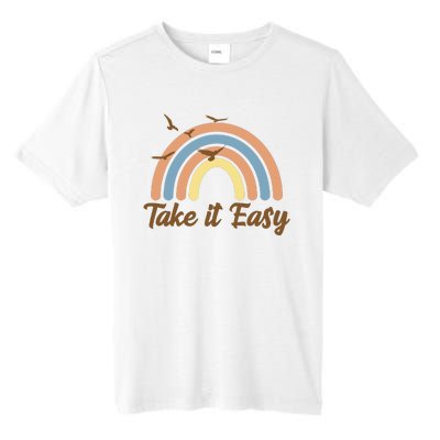 Take It Easy Rainbow Mental Health Tall Fusion ChromaSoft Performance T-Shirt