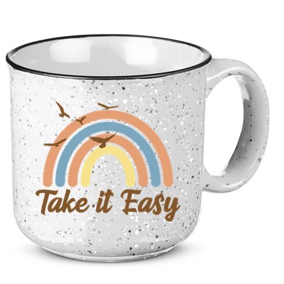 Take It Easy Rainbow Mental Health 15oz Campfire Ceramic Mug