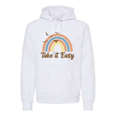 Take It Easy Rainbow Mental Health Premium Hoodie