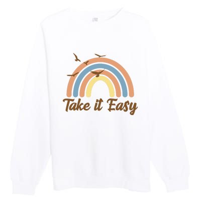 Take It Easy Rainbow Mental Health Premium Crewneck Sweatshirt