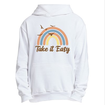 Take It Easy Rainbow Mental Health Urban Pullover Hoodie