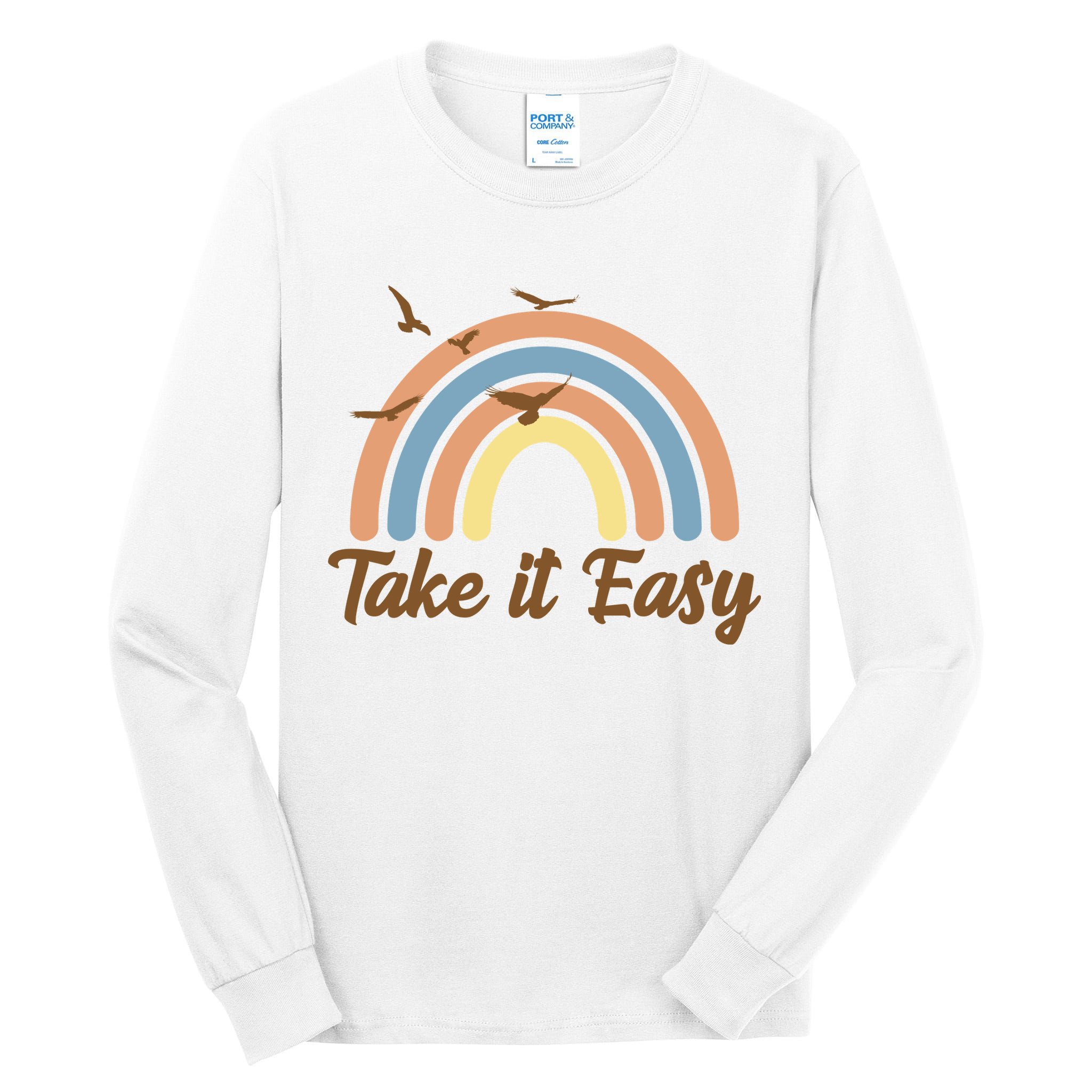 Take It Easy Rainbow Mental Health Tall Long Sleeve T-Shirt
