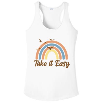 Take It Easy Rainbow Mental Health Ladies PosiCharge Competitor Racerback Tank