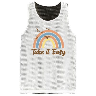 Take It Easy Rainbow Mental Health Mesh Reversible Basketball Jersey Tank