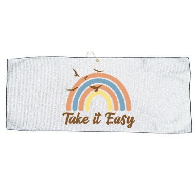 Take It Easy Rainbow Mental Health Large Microfiber Waffle Golf Towel