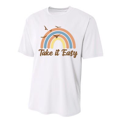 Take It Easy Rainbow Mental Health Performance Sprint T-Shirt