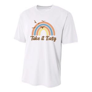 Take It Easy Rainbow Mental Health Youth Performance Sprint T-Shirt