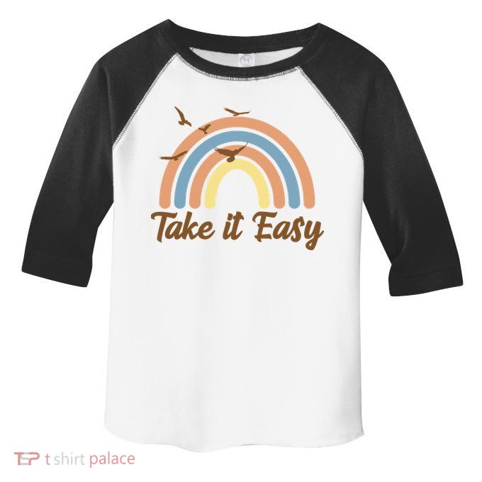 Take It Easy Rainbow Mental Health Toddler Fine Jersey T-Shirt