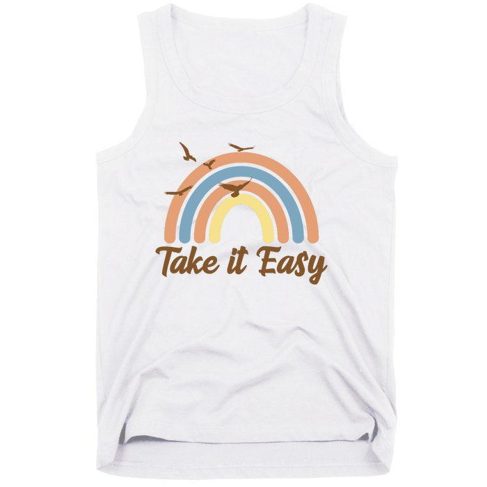 Take It Easy Rainbow Mental Health Tank Top