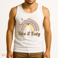 Take It Easy Rainbow Mental Health Tank Top