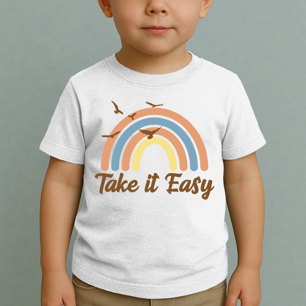 Take It Easy Rainbow Mental Health Toddler T-Shirt