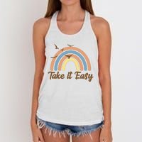 Take It Easy Rainbow Mental Health Women's Knotted Racerback Tank