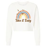 Take It Easy Rainbow Mental Health Cropped Pullover Crew