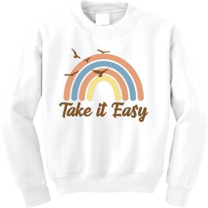 Take It Easy Rainbow Mental Health Kids Sweatshirt