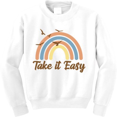 Take It Easy Rainbow Mental Health Kids Sweatshirt