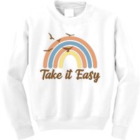 Take It Easy Rainbow Mental Health Kids Sweatshirt