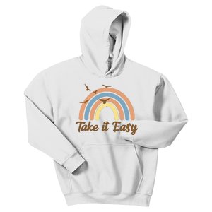 Take It Easy Rainbow Mental Health Kids Hoodie