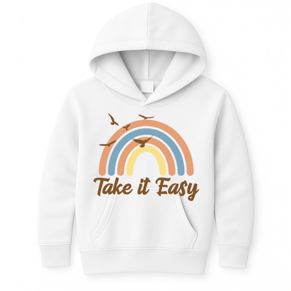 Take It Easy Rainbow Mental Health Kids Hoodie