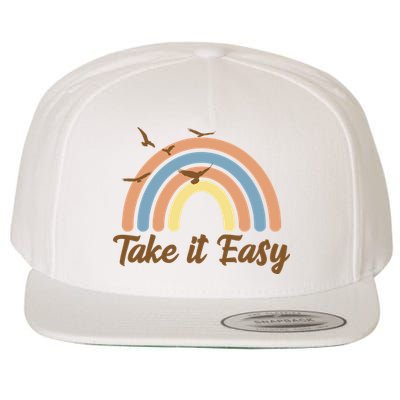 Take It Easy Rainbow Mental Health Wool Snapback Cap