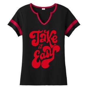 Take It Easy Ladies Halftime Notch Neck Tee