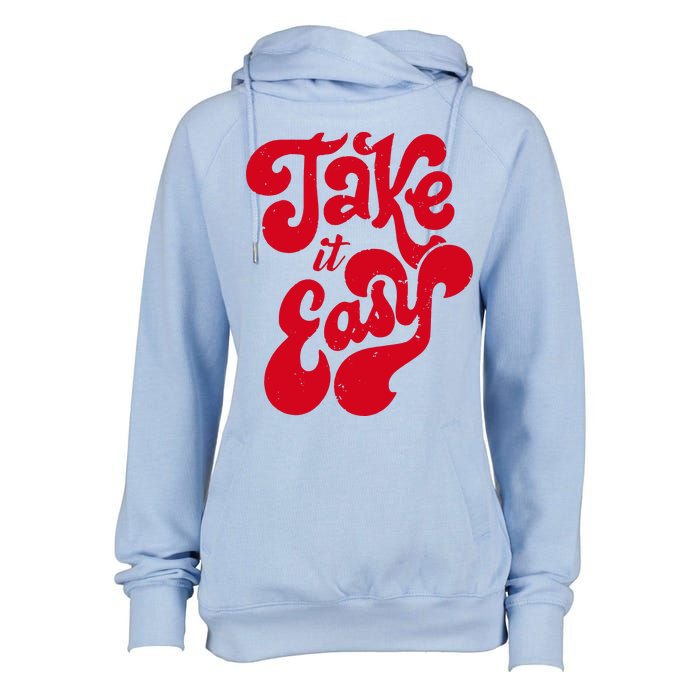 Take It Easy Womens Funnel Neck Pullover Hood