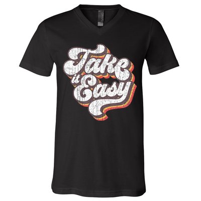 Take it Easy 70s Outfits for Vintage Aesthetic V-Neck T-Shirt