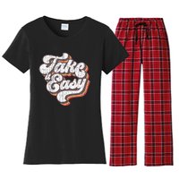 Take it Easy 70s Outfits for Vintage Aesthetic Women's Flannel Pajama Set