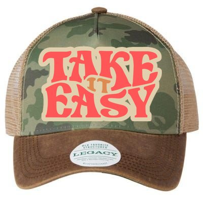 Take It Easy Retro Quote Legacy Tie Dye Trucker Hat