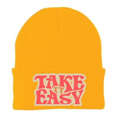 Take It Easy Retro Quote Knit Cap Winter Beanie