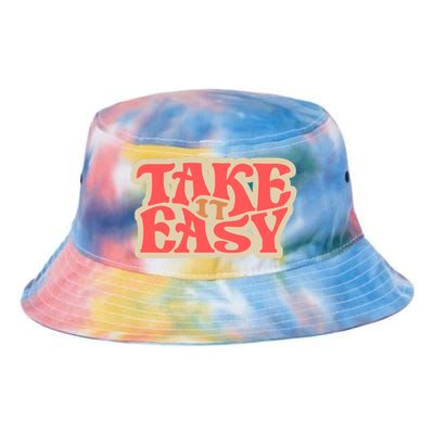 Take It Easy Retro Quote Tie Dye Newport Bucket Hat