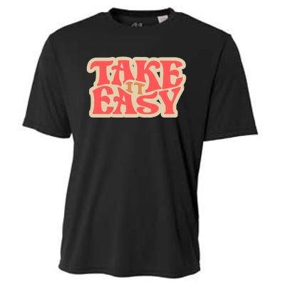 Take It Easy Retro Quote Cooling Performance Crew T-Shirt