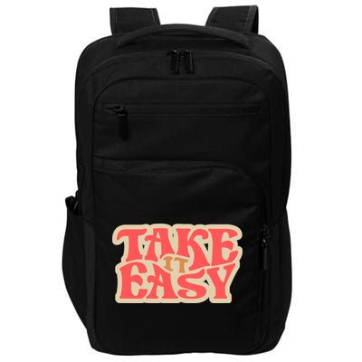 Take It Easy Retro Quote Impact Tech Backpack