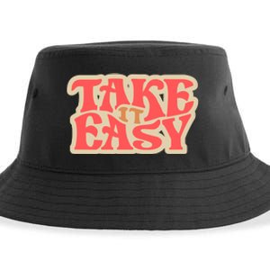 Take It Easy Retro Quote Sustainable Bucket Hat