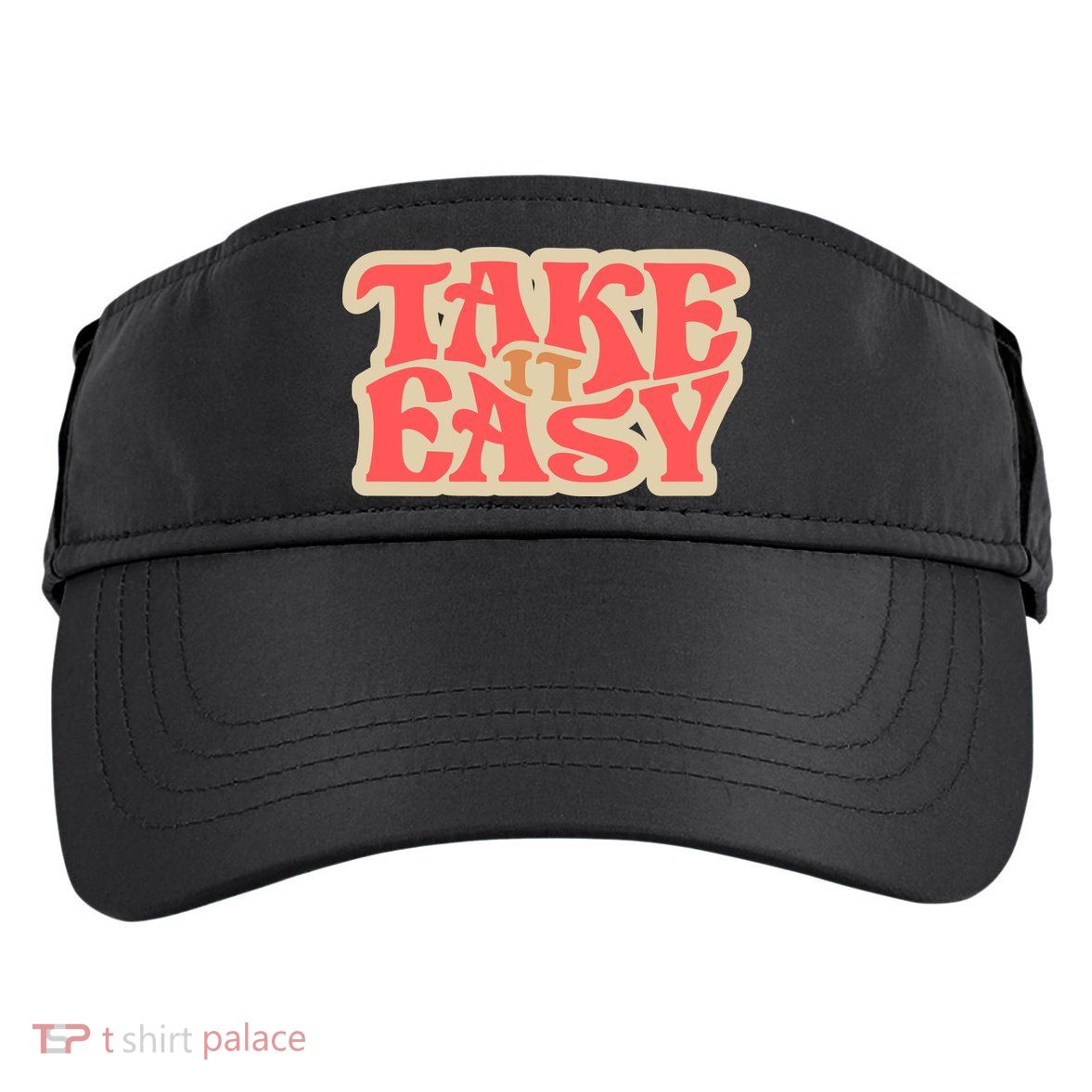 Take It Easy Retro Quote Adult Drive Performance Visor