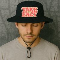 Take It Easy Retro Quote Bucket Hat