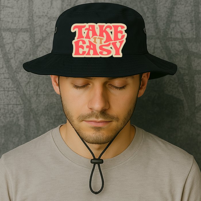 Take It Easy Retro Quote Bucket Hat