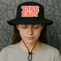 Take It Easy Retro Quote Bucket Hat