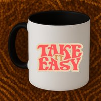 Take It Easy Retro Quote Mug