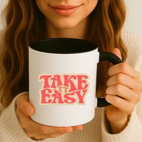 Take It Easy Retro Quote Mug