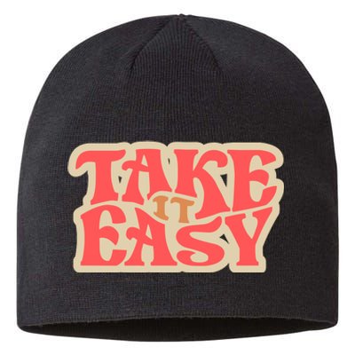 Take It Easy Retro Quote Sustainable Beanie