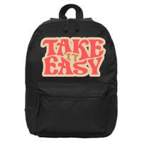Take It Easy Retro Quote 16 in Basic Backpack