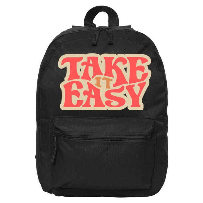 Take It Easy Retro Quote 16 in Basic Backpack