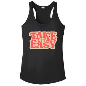 Take It Easy Retro Quote Ladies PosiCharge Competitor Racerback Tank