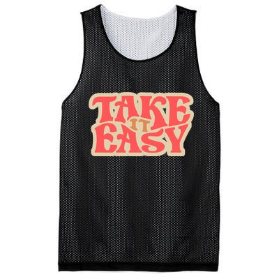 Take It Easy Retro Quote Mesh Reversible Basketball Jersey Tank