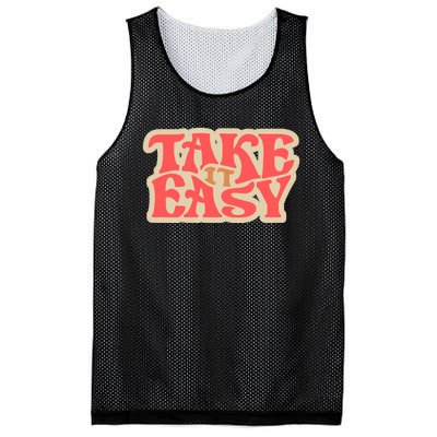 Take It Easy Retro Quote Mesh Reversible Basketball Jersey Tank