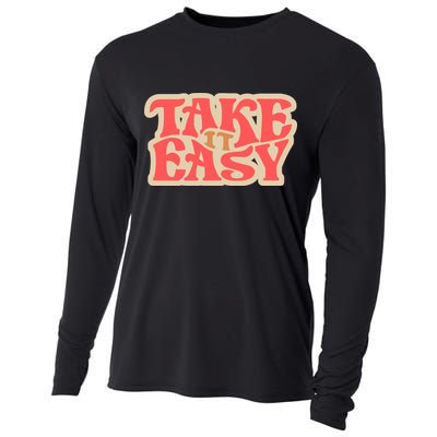 Take It Easy Retro Quote Cooling Performance Long Sleeve Crew